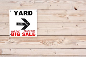 Yard Big Sale Sign with Arrow