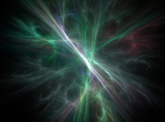 Fototapeta premium Green nebula abstract fractal effect light background