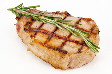 Juicy grilled beefsteak with herb