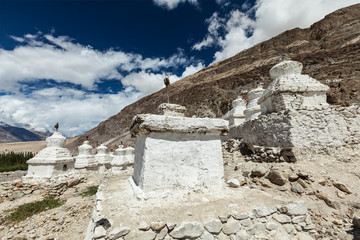 Chortens Tibetan Buddhism stupas in Himalayas