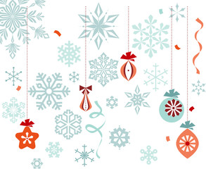 Fototapeta na wymiar Christmas Ornaments Snowflakes