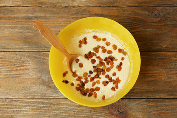 Preparing dough, mixing ingredients