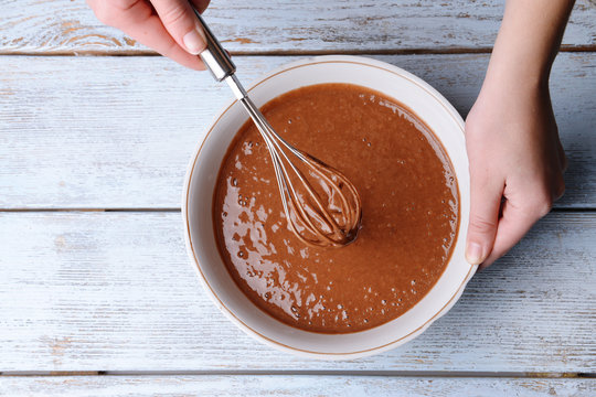 Preparing dough, mixing ingredients