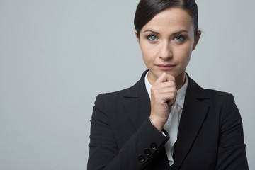 Pensive businesswoman portrait close-up