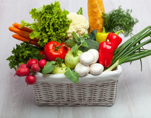 Fresh vegetables in basket