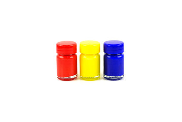 Bottles of primary color