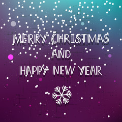 Naklejka na ściany i meble Purple Merry Christmas card