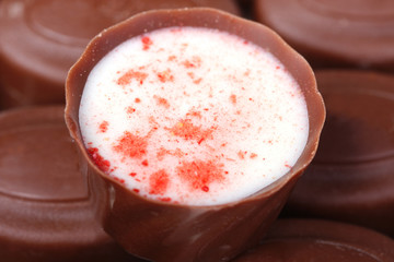 close-up chocolate candy, praline