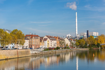 Stuttgart and river Neckar - obrazy, fototapety, plakaty