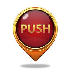 push pointer icon on white background