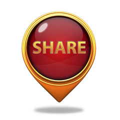 share pointer icon on white background