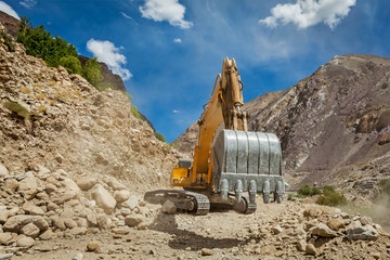 Road construction in Himalayas