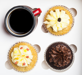 Cupcakes and coffee cup