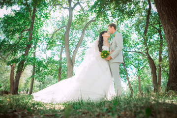 Married Couple in forest embracing