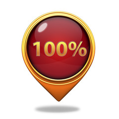 Hundred percent pointer icon on white background