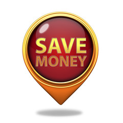 Save money pointer icon on white background