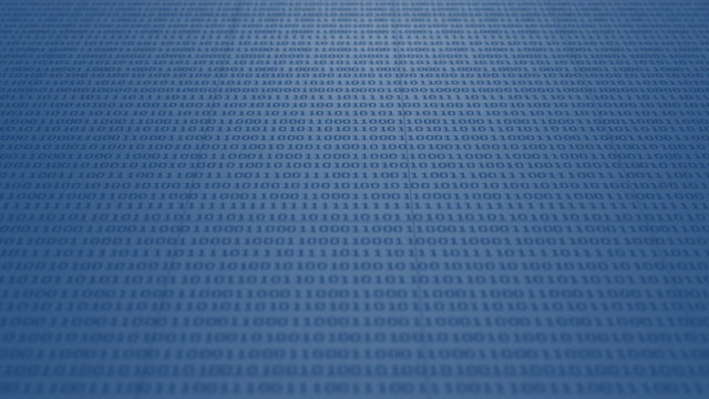 Scrolling blue binary code