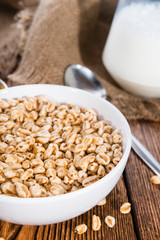 Bowl with puffed wheat