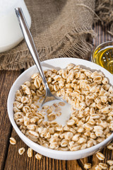 Bowl with puffed wheat