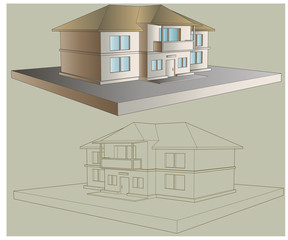 country house two floors