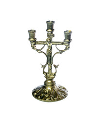 Fototapeta na wymiar Christian candlestick isolated on white background