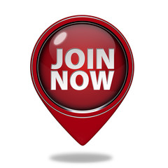Join now pointer icon on white background