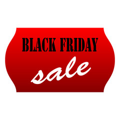 Black Friday Sale Red Price Tag on White Background
