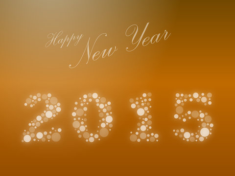 Golden 2015 Happy New Year Background Vector