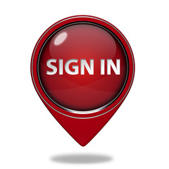 sign in pointer icon on white background