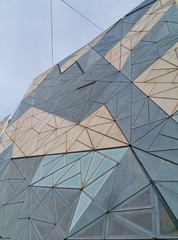 Modern architecture on Federation square in Melbourne