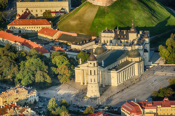 Aerial view of Old Town in Vilnius, Lithuania