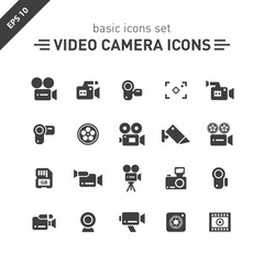 Video camera icons set.
