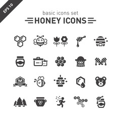 Fototapeta na wymiar Honey icons set.