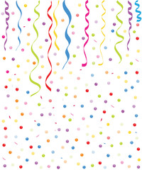 Colorful small ballons and confetti background vector