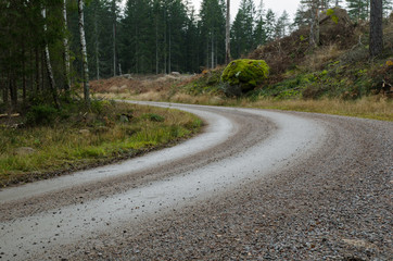 Gravel road bend