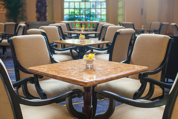 Indoor empty cafe