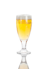 glass of beer with foam