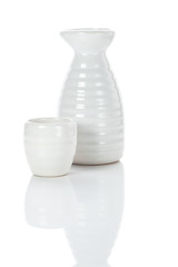 white jug and shot of sake