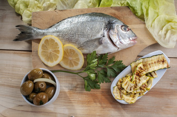 Fesh sea bream ready to cook