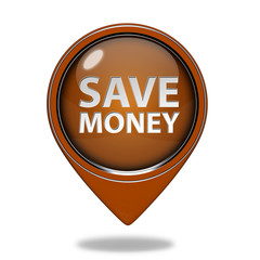 Save money pointer icon on white background