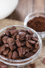 Portion of chocolate cornklakes
