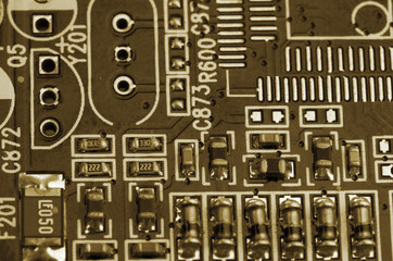 Modern electronic board close-up