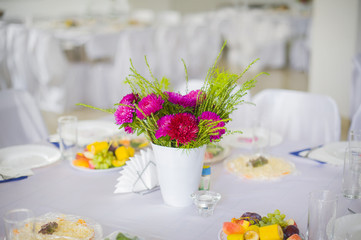 flowers on the table