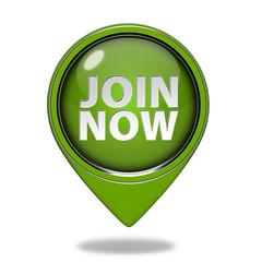 Join now pointer icon on white background
