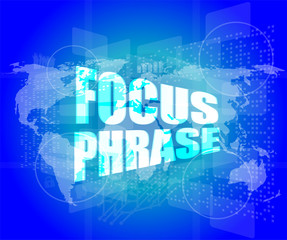 Obraz premium focus phrase system word on digital touch screen