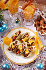pasta shells stuffed with poppy seeds for christmas
