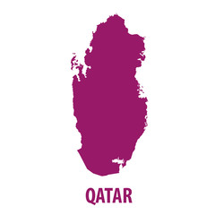 Qatar Map Vector Very Detailed