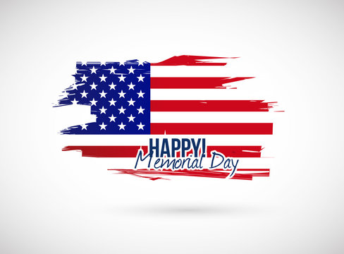 memorial day holiday flag sign illustration