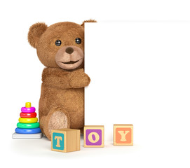 teddy bear with a panel