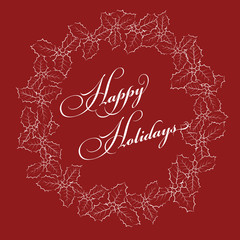 Happy Holidays Wreath - 72747299
